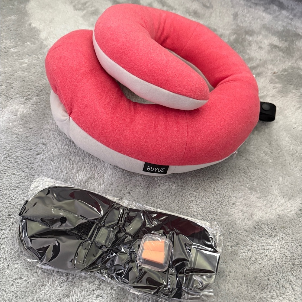 BRAND NEW Pink and Gray Travel Neck Pillow